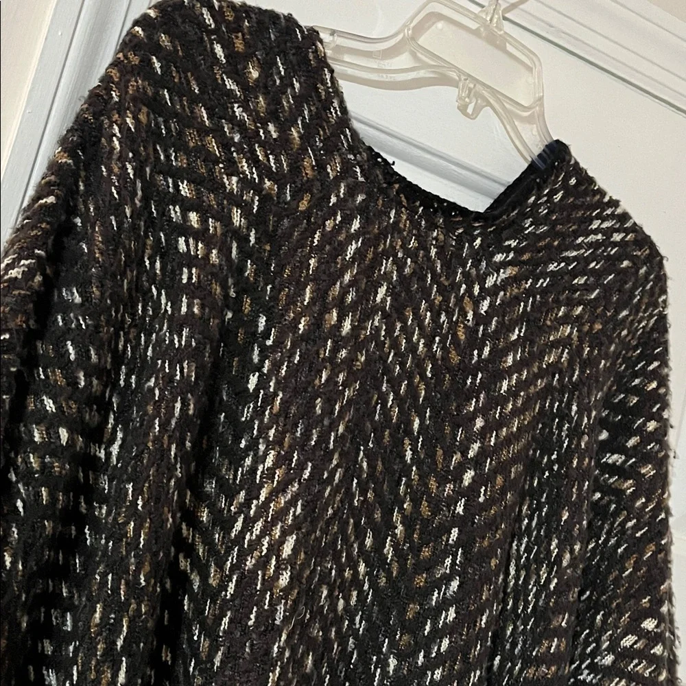 Apt. 9. Black & Brown Patterned Poncho/Cape - Picture 12 of 13